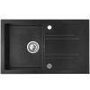 Set chiuveta granit + baterie Ferro Mezzo II DRGM48/78BA+BLG4, cuva reversibila, negru, 48 x 78 cm