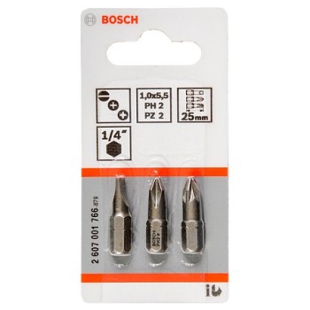 Set mixt biti Bosch LS/PH2/PZ2 25mm