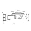 Sifon cadita dus Wirquin Slim Plus D90 H40, rigid, cu membrana de silicon antimiros, ventil crom lucios, Ø40 mm
