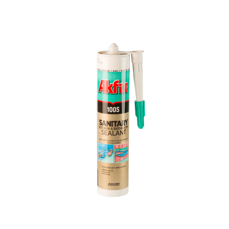 Silicon sanitar Akfix 100 S, 280 ml, alb
