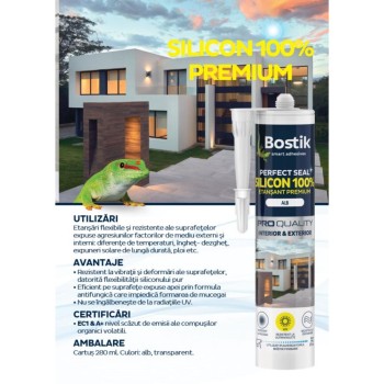 Silicon universal, transparent, Bostik, interior / exterior, 280ml