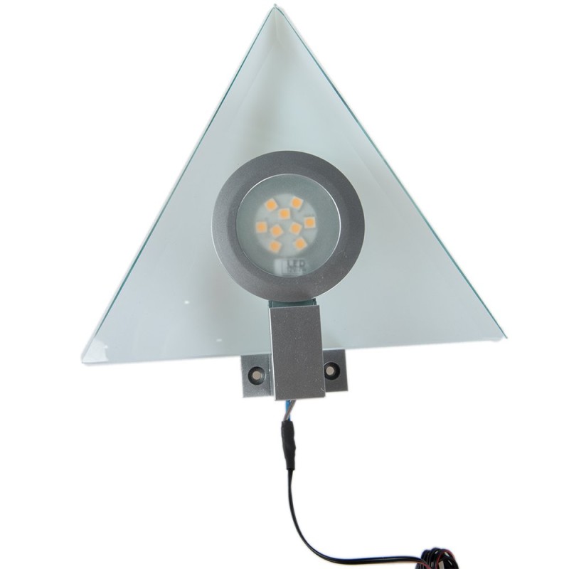 Spot LED triunghiular, 2W, sticla, lumina calda, IP22 Spot LED triunghiular, 2W, sticla, lumina calda, IP22