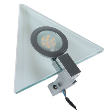 Spot LED triunghiular Fenix, sticla, 2W, lumina rece, IP22