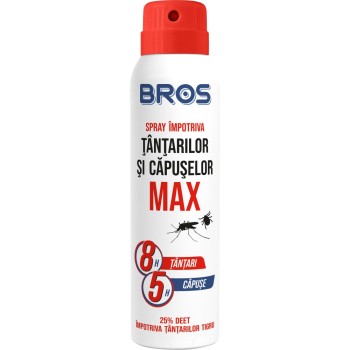 Spray BROS pentru tantari si capuse cu aerosol, durata efect 8 h, 90 ml
