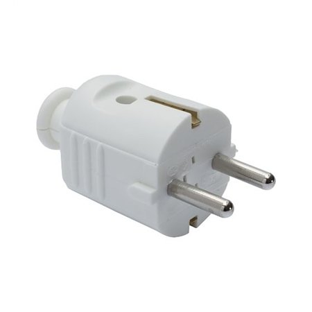Stecher Schuko PCE, iesire spate, IP20, 220V, alb Stecher Schuko PCE, iesire spate, IP20, 220V, alb