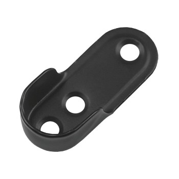 Suport bara dressing oval, metal, negru mat, 32 x 17 x 15 mm