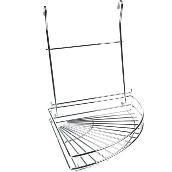 Suport bucatarie de colt, metal, cromat, 1 polita