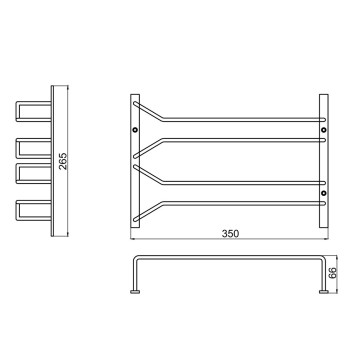 Suport de pahare cu picior, sarma de otel, crom, 365 x 265 x 66 mm