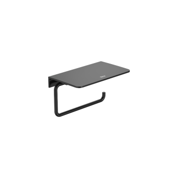 Suport hartie igienica Roca, metal, negru mat, 15 x 9 cm
