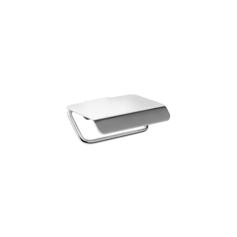 Suport hartie igienica Romtatay Flat, metal, argintiu, 12 x 9 cm