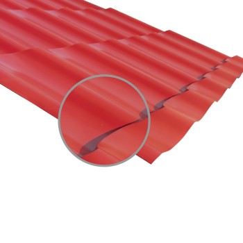 Tigla metalica Durako Riva, rosu, RAL 3011, lucios, grosime 0,45 mm, 3,545 x 1,180 m Tigla metalica Durako Riva, rosu, RAL 3011, lucios, grosime 0,45 mm, 3,545 x 1,180 m