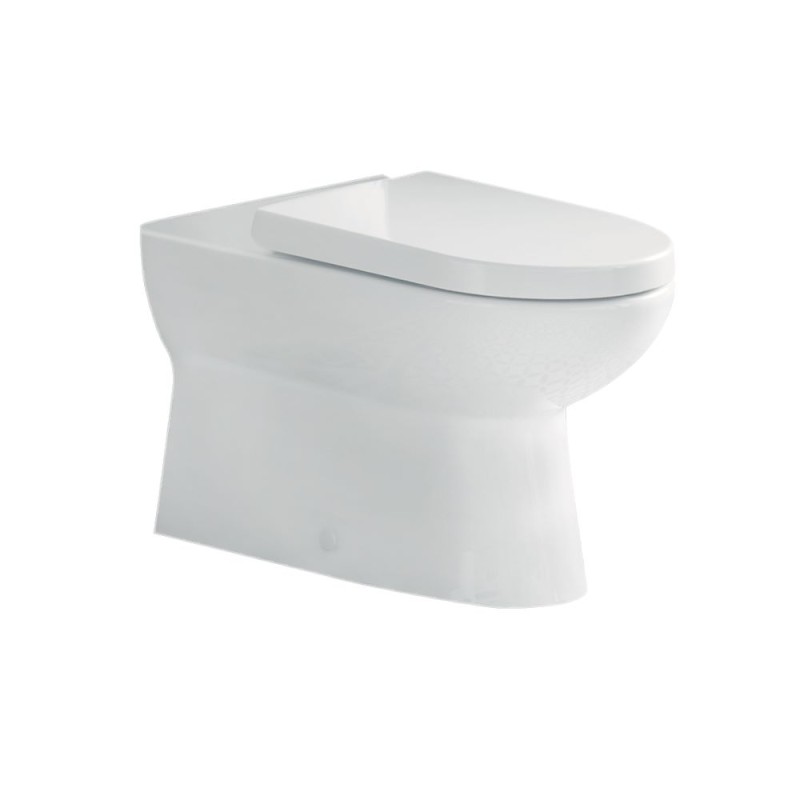 Vas WC + capac CeraStyle Bella 18800-w, evacuare laterala, alb, 390 x 545 x 360 mm